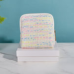Load image into Gallery viewer, Tassel Zipper Jewelry Pouch Felt Satin Storage Case N6G106