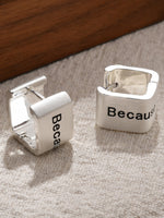Load image into Gallery viewer, U Shape Wide Face Brushed Alphabet Cuff Earrings  N6C063