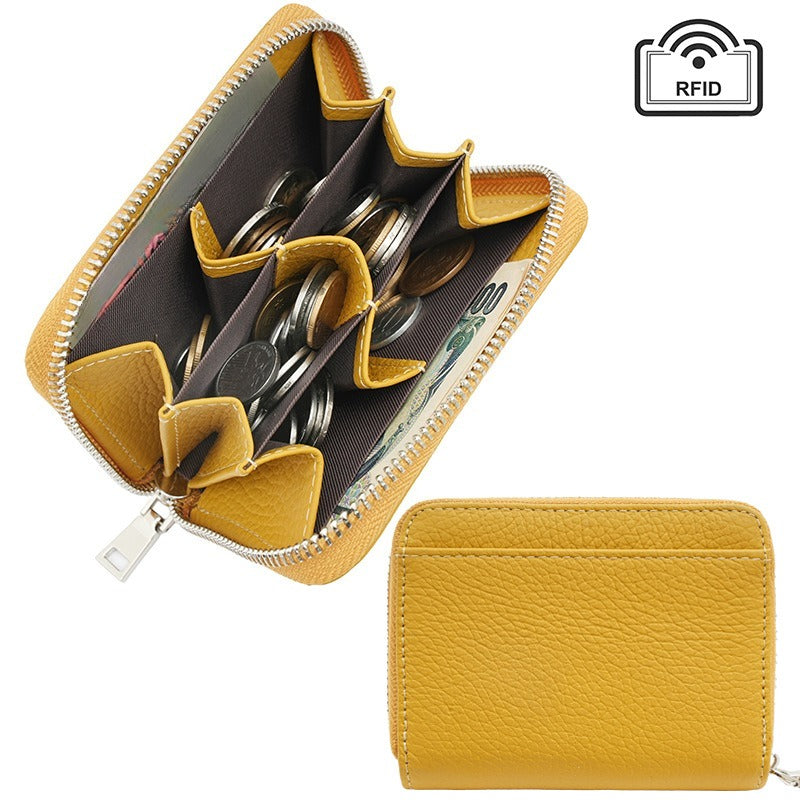 Genuine Leather RFID Blocking Coin Purse Women N6D013