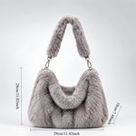 Load image into Gallery viewer, Women's Plush Large Tote Shoulder Bag N6J175