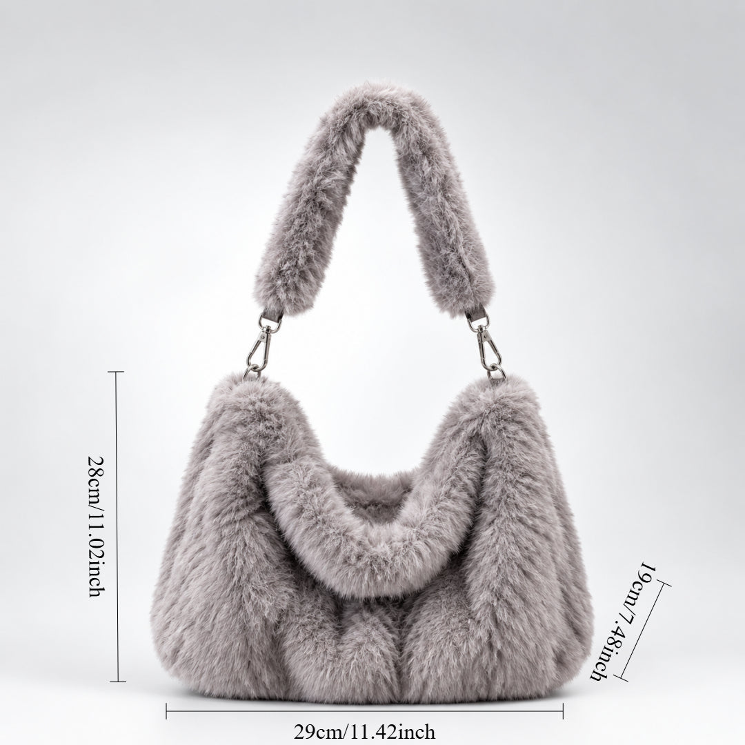 Women's Plush Large Tote Shoulder Bag N6J175