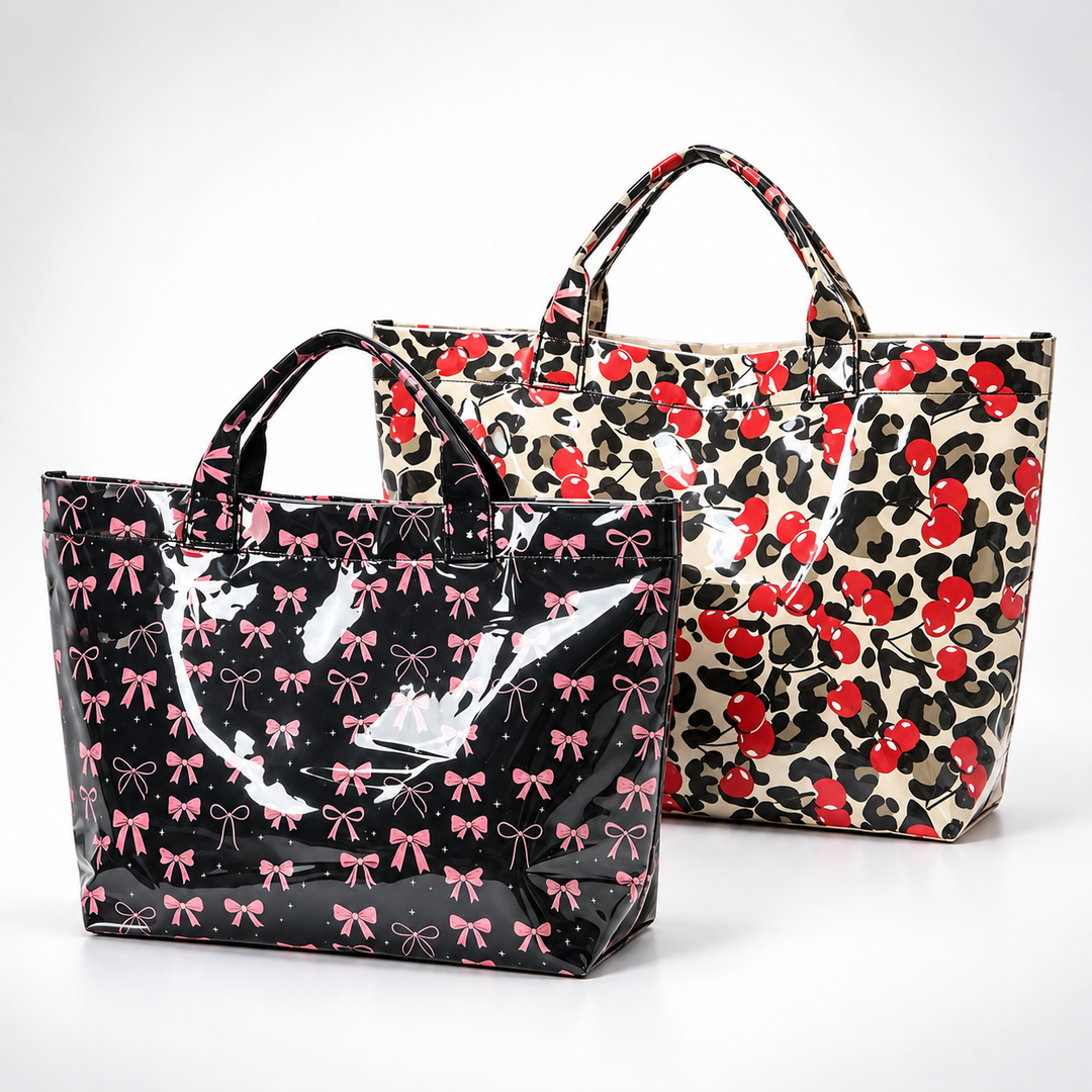 Women's Waterproof Printed PVC Tote Bag N6J246