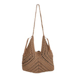 Load image into Gallery viewer, Hand Woven Openwork Cotton Shoulder Bag Underarm S5P297