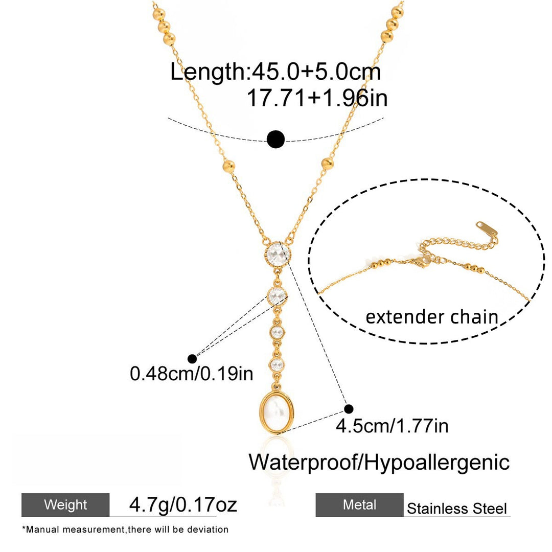 Titanium Steel Cubic Zirconia Pendant Necklace Women N6D500