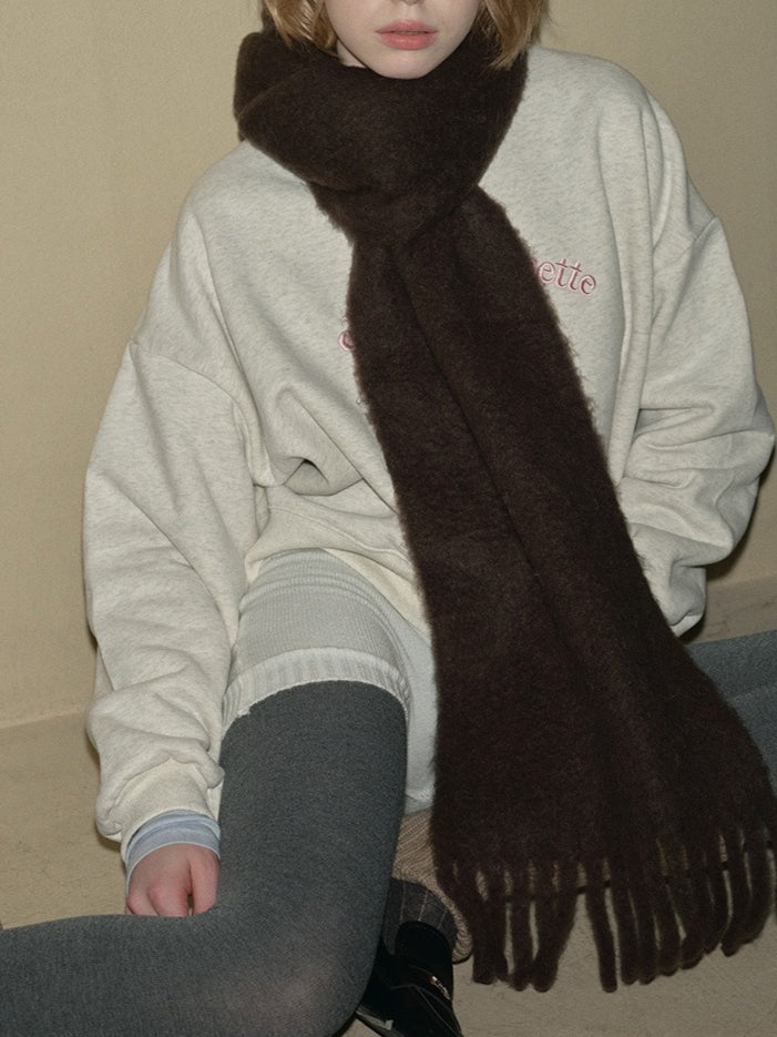 Luxury Blend Fringe Scarf  M5A139