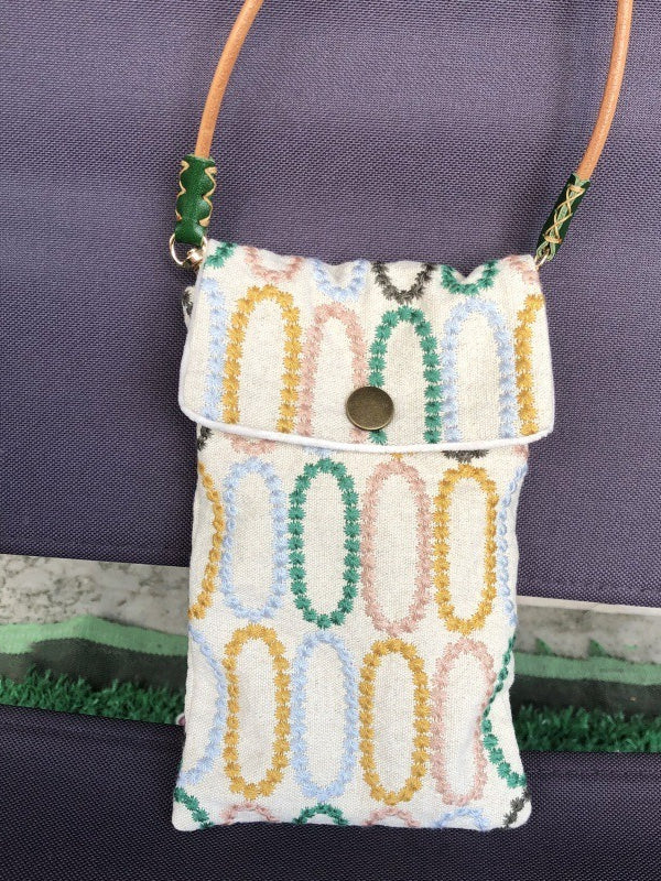 Embroidered Two Way Crossbody Phone Pouch N6B106