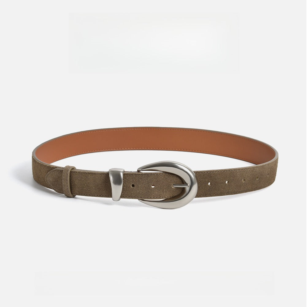 Vintage Suede Genuine Leather Belt Women  N6H333