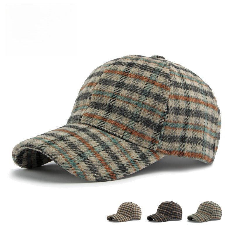 Structured Plaid Baseball Cap  M5A268