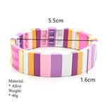 Load image into Gallery viewer, Rainbow Enamel Bangle Alloy Coastal Symbolic S5P153