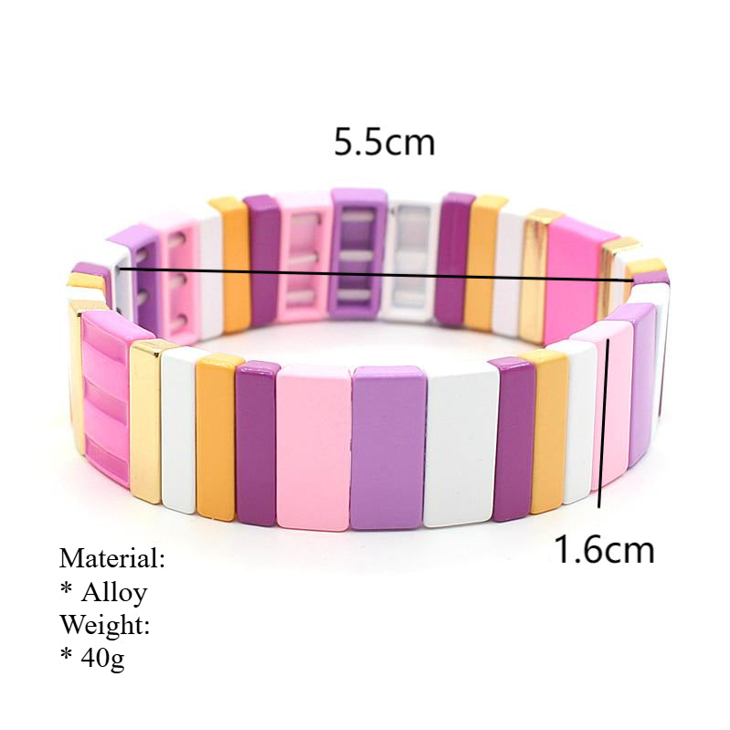 Rainbow Enamel Bangle Alloy Coastal Symbolic S5P153