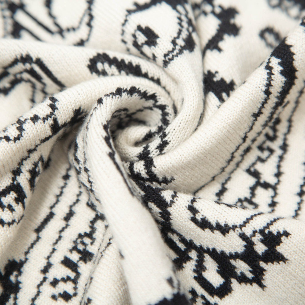 Paisley Cotton Feel Knit Triangle Scarf Shawl N6K244