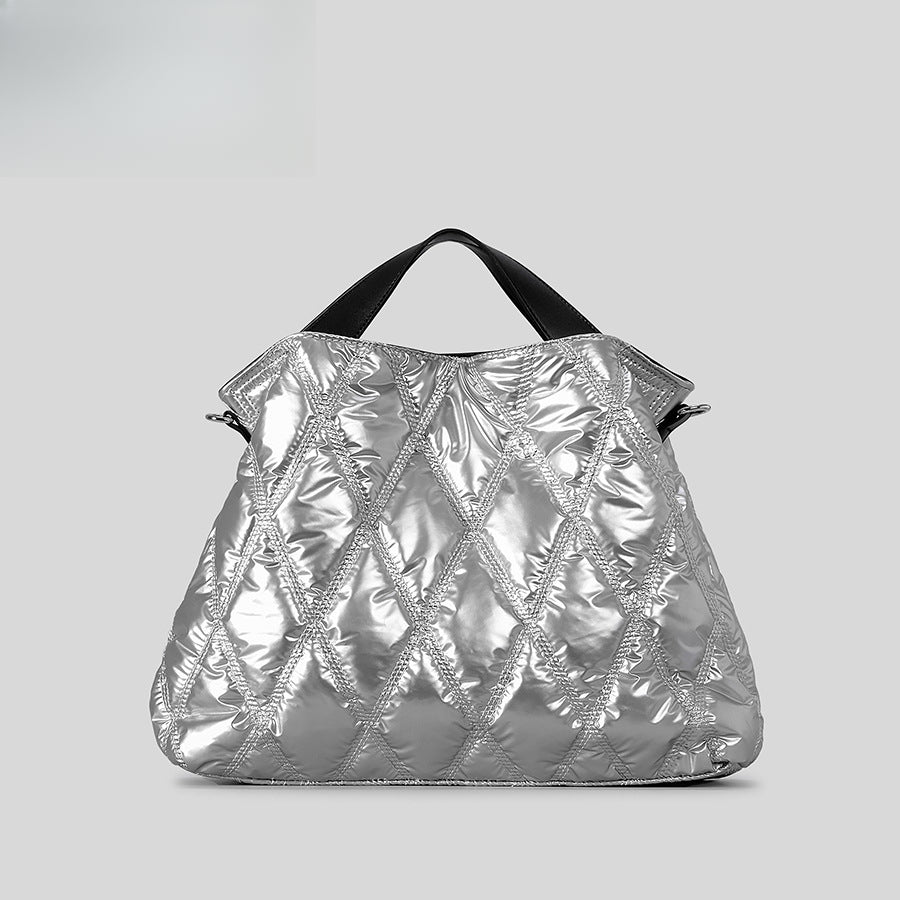 Diamond Quilted Polyester Tote Top Handle S5P391