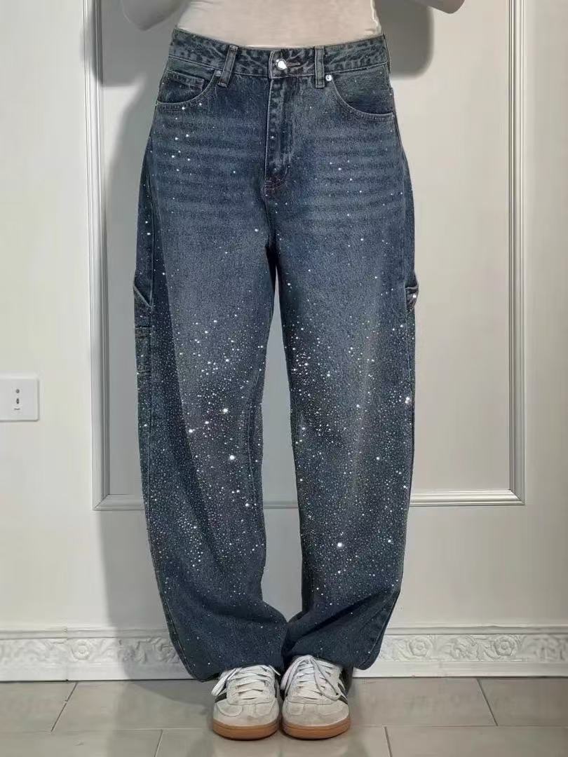 Relaxed Straight Leg Denim Jeans Women N6C285