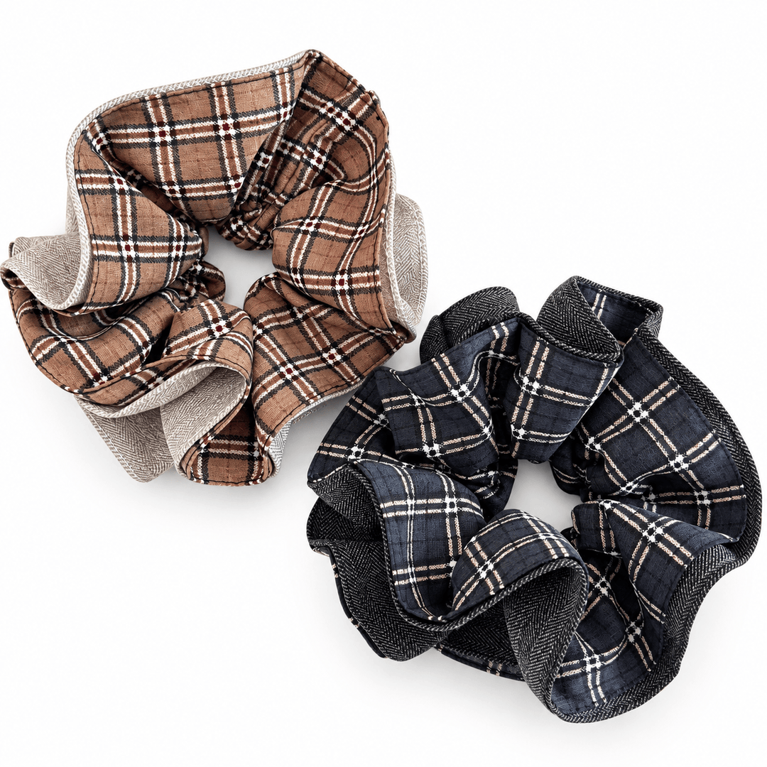 Womens Plaid Fabric Scrunchie N6K031