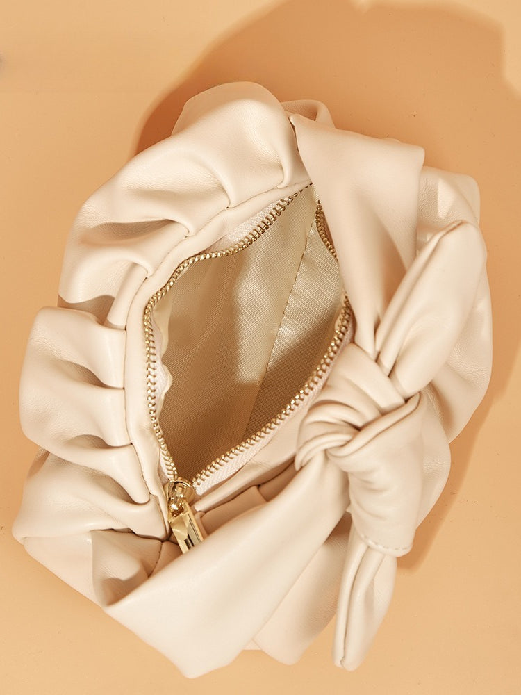 Fresh Bow Top Handle Pleated Makeup Bag Women N6C070