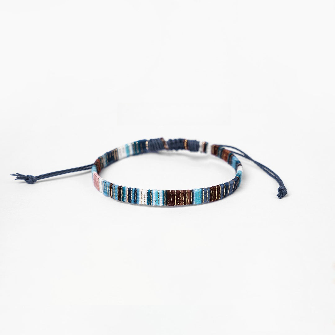 Woven Velvet-Finish Flat Wide Bracelet S5P619