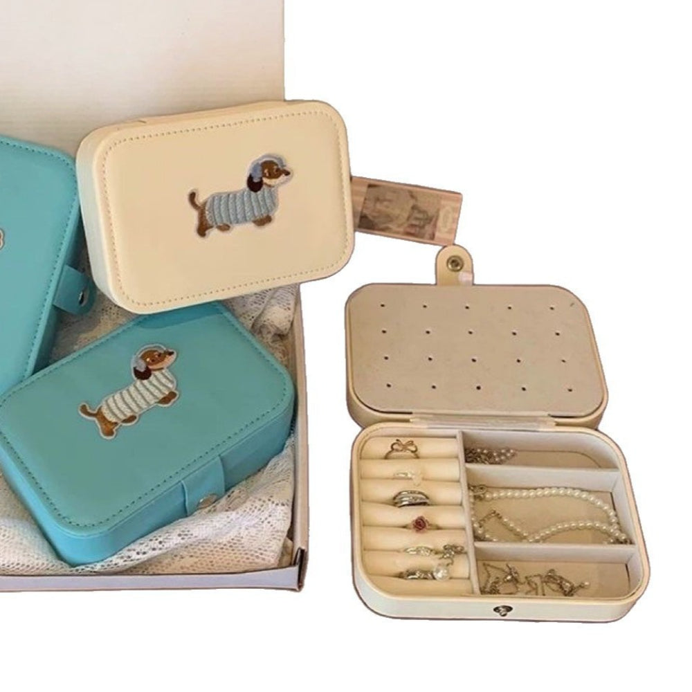 Dachshund Cartoon Embroidery Jewelry Organizer N6E099