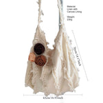 Load image into Gallery viewer, Linen Jacquard Crossbody Bag Rose Ruffle Tassel N6F101