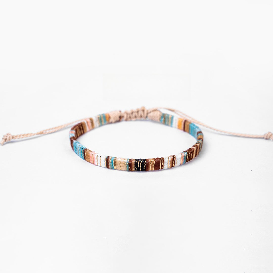 Woven Velvet-Finish Flat Wide Bracelet S5P619