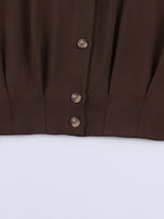 Load image into Gallery viewer, Crop Collar Shoulder Tab Shirt Women N6C114