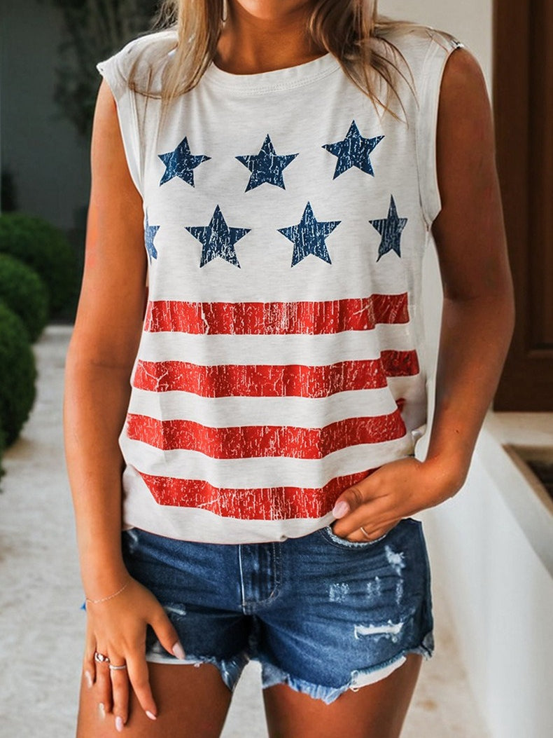 Printed Cotton Tank Top Women N6C333