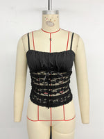Load image into Gallery viewer, Black Lace Fitted Camisole Top Women N6C240
