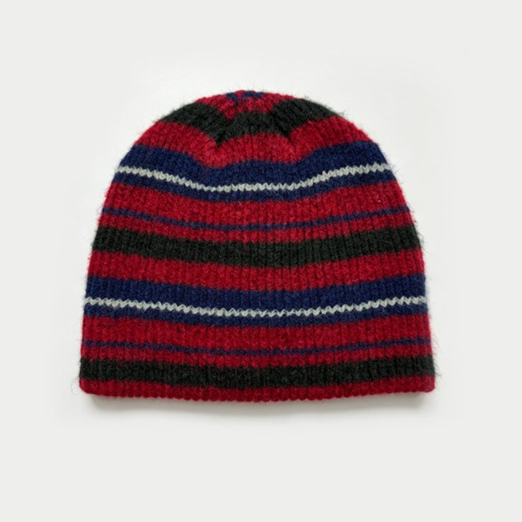 Women's Wool Knitted Striped Beanie N6J101