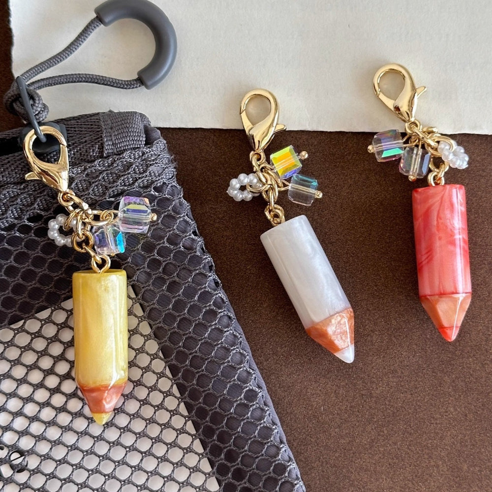 Dopamine Glitter Liquid Pencil Charm Keychain N6D044