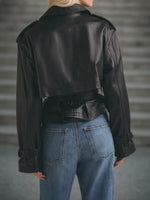 Load image into Gallery viewer, PU Leather Belted Short Jacket Street Style Slim Fit N6G179