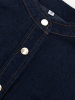 Load image into Gallery viewer, Denim Shirt Dress with Lantern Sleeve and Tie Belt  N6C194