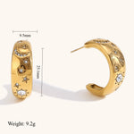 Load image into Gallery viewer, Star Moon Bracelet Steel White Crystal Microset S5P247