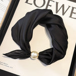 Load image into Gallery viewer, Womens Pearl Magnetic Clasp Floral Skinny Scarf N6K281