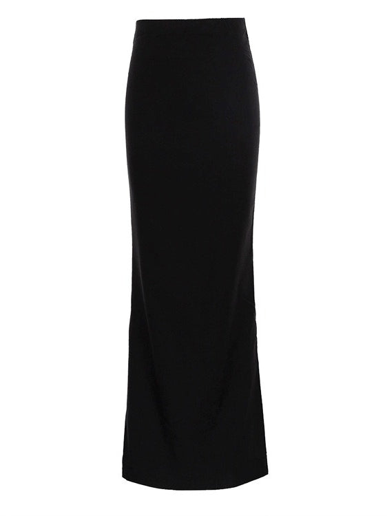 Slim Fit Black Midi Pencil Skirt Women N6C207