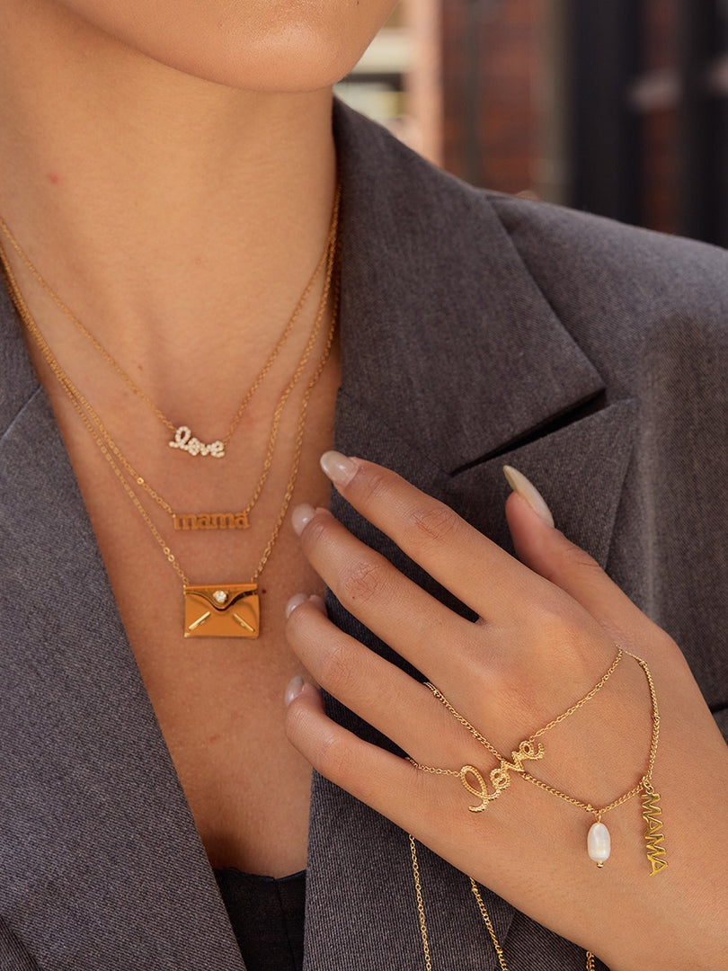 French Style Envelope Letter Necklace Women N6D503