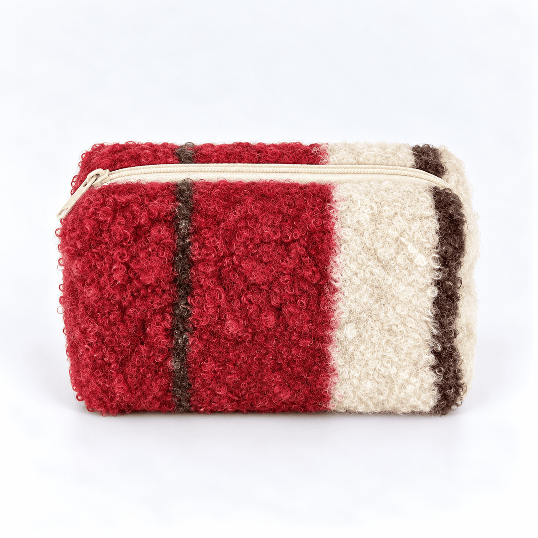 Womens Candy Color Plush Cosmetic Bag N6K109