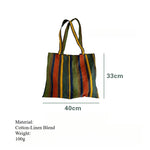 Load image into Gallery viewer, Retro Color Clash Rainbow Stripes Shoulder Bag  S5P270