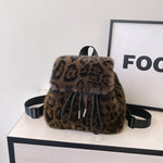 Load image into Gallery viewer, Women's Plush Leopard Print Backpack N6J184