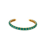 Load image into Gallery viewer, Segmented Drip Enamel Bangle Steel Open Adjustable S5P129