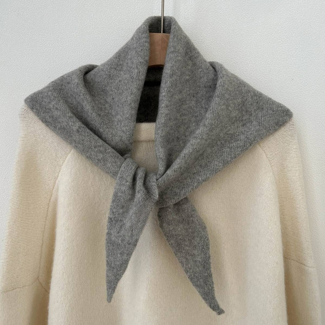 Cashmere Wool Solid Triangle Scarf Women Winter N6H234