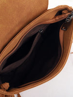 Load image into Gallery viewer, Woven Dome Soft Leather Fringe Crossbody Bag N6C224