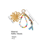 Load image into Gallery viewer, Handwoven Flower Beaded Bag Charm Keychain N6G069