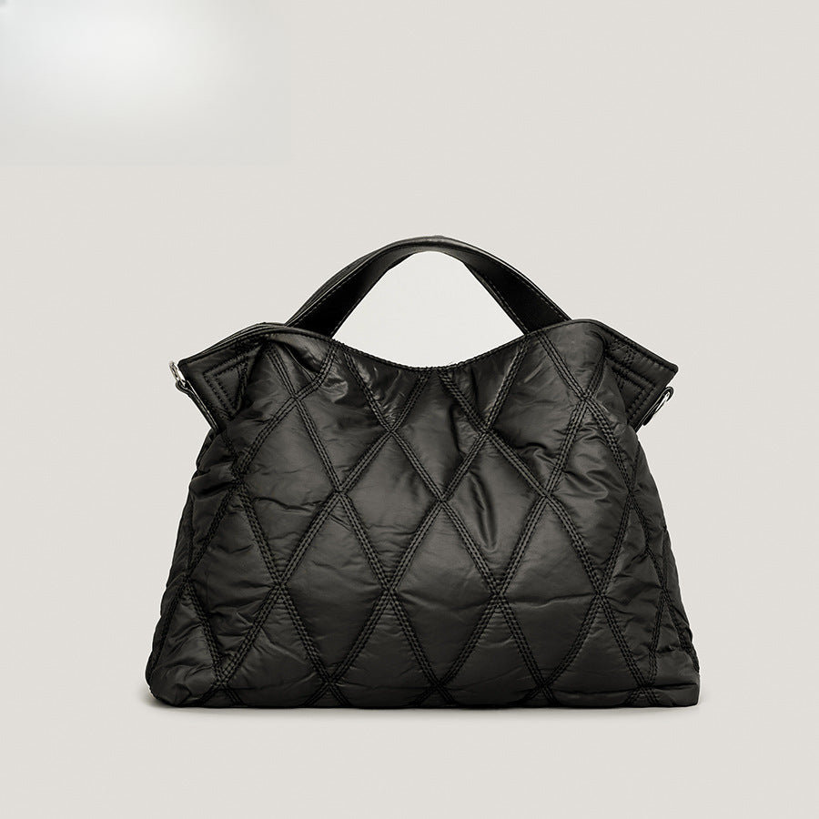 Diamond Quilted Polyester Tote Top Handle S5P391