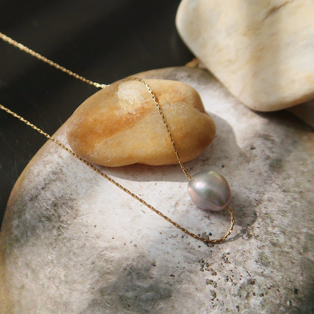 Baroque Freshwater Pearl Choker Titanium Steel N6H171