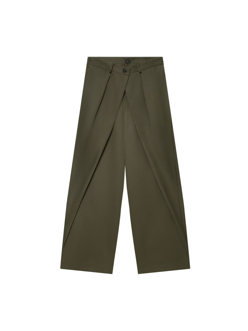 High Waist Loose Casual Pants Women Solid Color N6F201