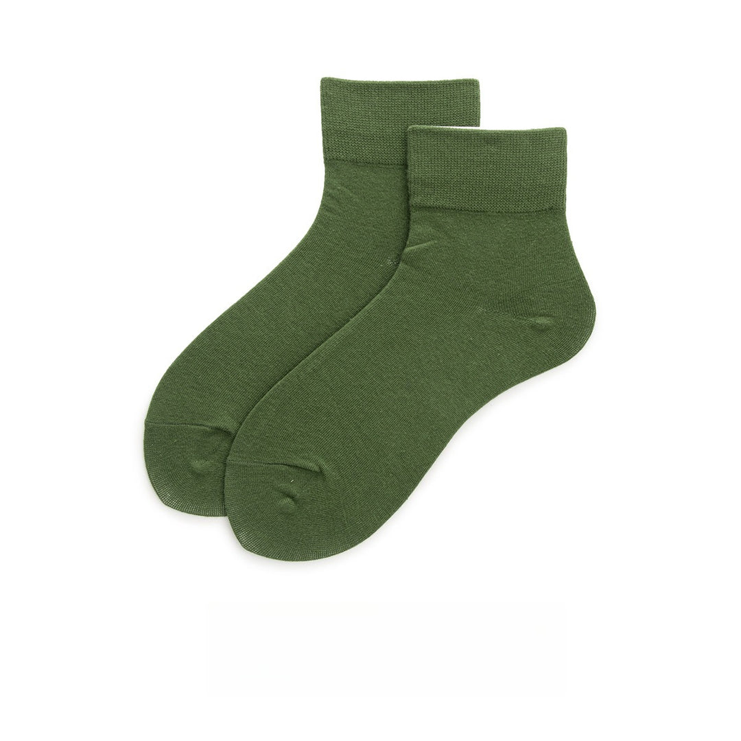 Solid Color Cotton Short Socks Women N6C168