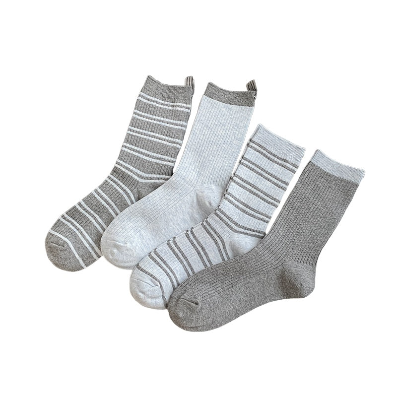 Contrast Stripe Cotton Blend Socks M5A052