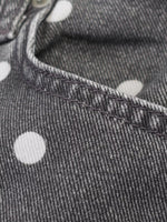 Load image into Gallery viewer, Gray Polka Dot Mid-Rise Loose Ankle Jeans N6F252