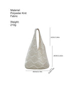 Load image into Gallery viewer, Knit Openwork Diamond Tote Bag Women N6C056