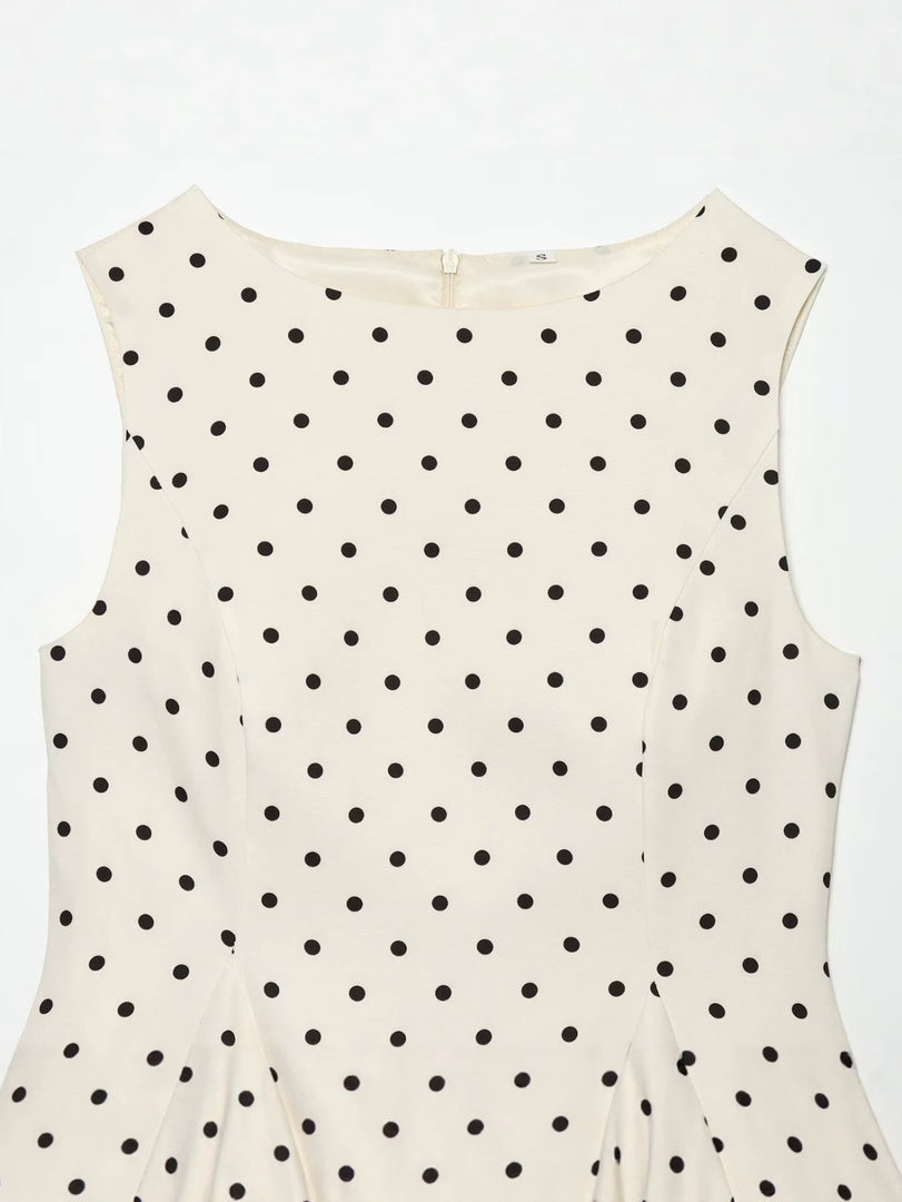 Polka Dot Hem Sleeveless Top Women N6E160