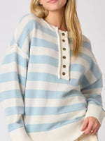 Load image into Gallery viewer, Block Stripe Knit Long Button Mid Weight Options N5Z791
